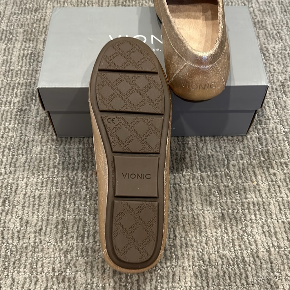 Vionic Metallic Gold Slip-On Loafers - Picture 5 of 5